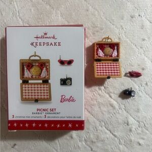 Hallmark Keepsake Barbie Picnic Ornament Set - Red and Black